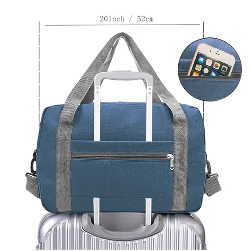 Foldable Carry on Luggage Bag 22x14x9 Personal Item Bag for Airplanes Travel Duffel Bag for Women and Men