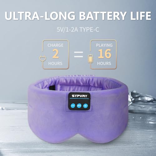 Sleep Mask Bluetooth 5.4 Headphones Soft Wireless Headband Eye Mask Blackout with Microphone