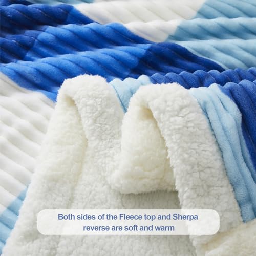 Sherpa Blanket Twin Plaid Thick Bed Blanket