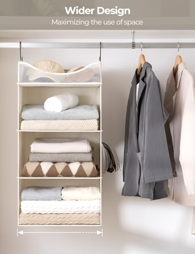 3 Shelf Hanging Closet Organizer with Half Compartment