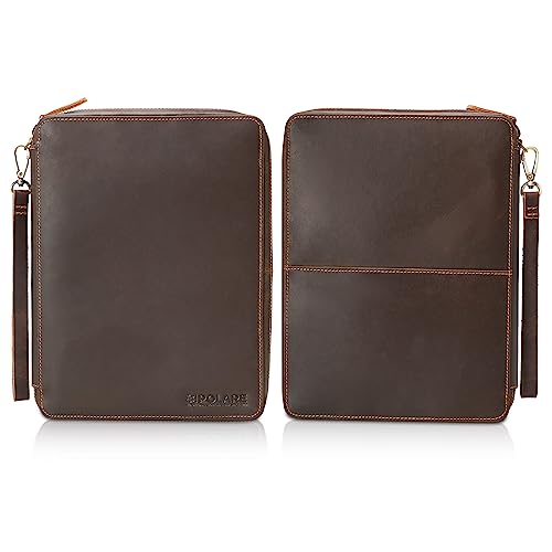 Polare Full Grain Leather Travel Cable Organizer Case Electronics Accessories Carry Bag with YKK Zippers Tech Storage Bag for Cables