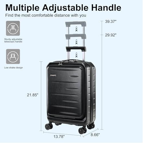 20 Inch Carry On Luggage 22×14×9 Airline Approved with Front Pocket