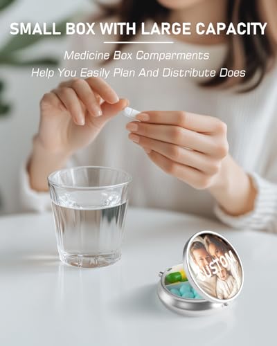 Pill Box 3 Compartment Portable Travel Medicine Box with Mirror