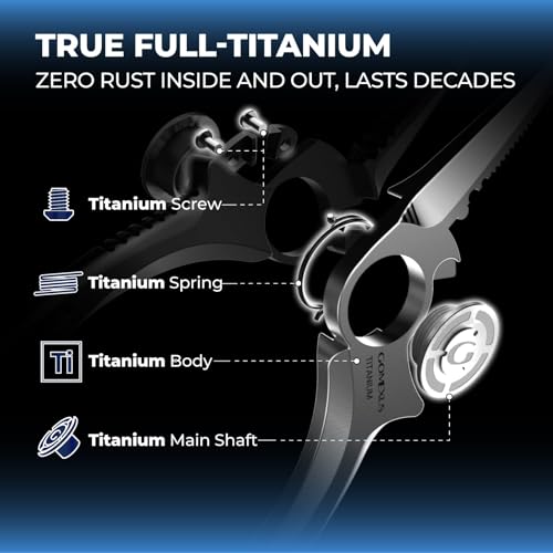 Titanium Fishing Pliers 6.5'' with Side Cutters