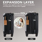 3 Piece Set Hardside Expandable Luggage with USB Charging Port and Cup Holder (3 Count)