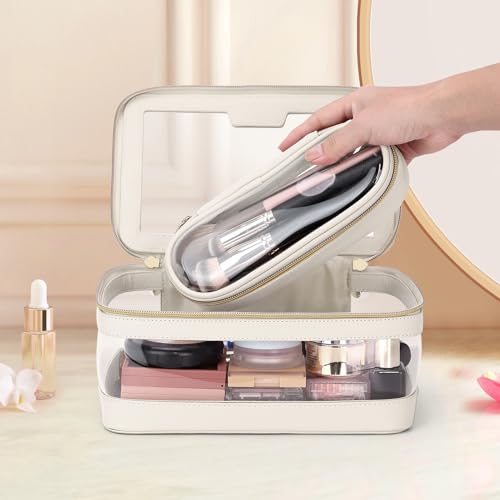 Travel Clear Makeup Bag with Makeup Brush Bag (2 count)
