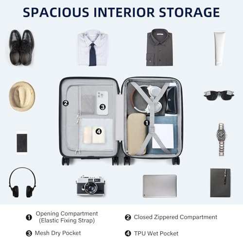 Hard Shell Suitcases 20 Inch Carry on Luggage with Wheels