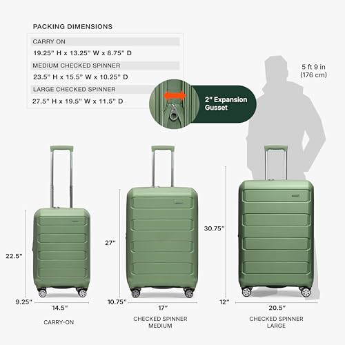 Pagosa Hardshell Expandable Luggage with Spinner Wheels
