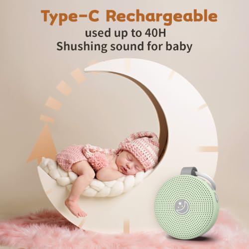 Portable Sound Machine Mini White Noise Machine Baby Shushing Brown Noise Machine with 30 Soothing Sounds for Kids Adults Dogs Auto