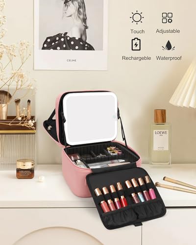 Makeup Bag with LED Mirror