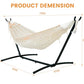 9FT Double Hammock with Sturdy Steel Stand and Durable Fabric