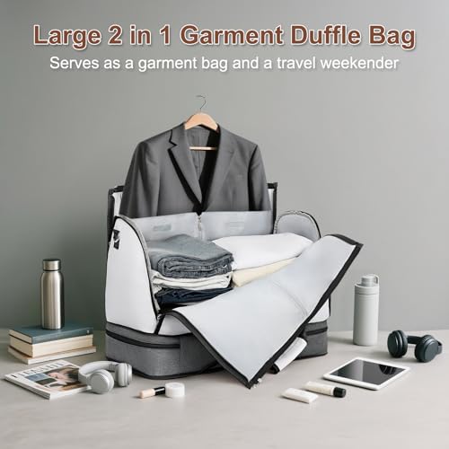 Garment Bag for Travel Convertible Carry on Travel Duffel Bag for Men Women