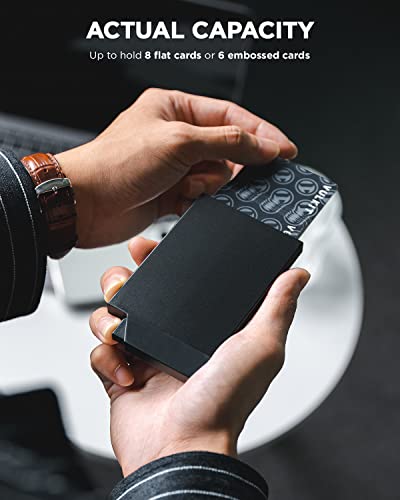 Pop up Card Holder Minimalist Credit Card Holder RFID Blocking Slim Metal Card Case for Men or Women