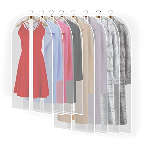 8pcs Clear Garment Bags for Hanging Clothes
