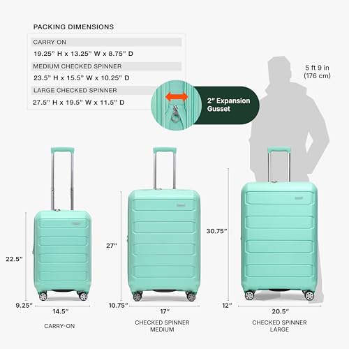 Pagosa Hardshell Expandable Luggage with Spinner Wheels (3 Piece)