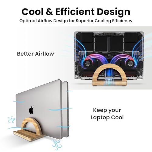 Premium Wood Vertical Laptop Stand