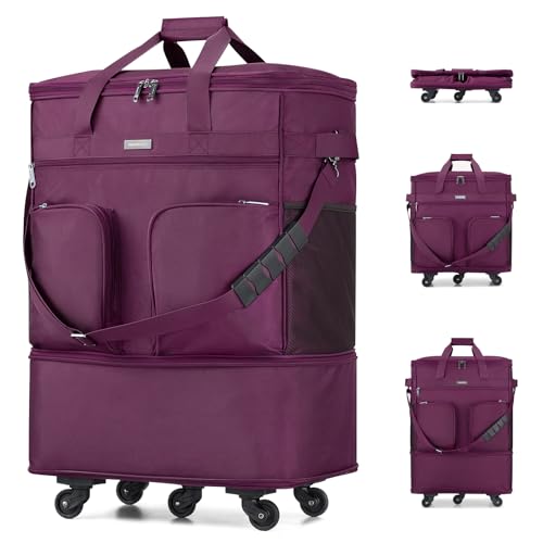 Expandable Large Suitcase 4 Wheels Lightweight Collapsible