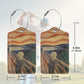 2 Pack Luggage Tags for suitcases Edvard Munch Scream TSA Approved Label Luggage Tag Baggage Tag Leather Stainless Steel Loop Label Tag for Men Women Travel Bag Suitcase (2 Count)