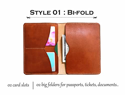 Handmade genuine Leather Wallet Map engrave