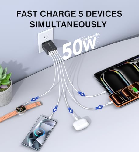 2 Pack] 50W USB C Wall Charger Block (2 Count)