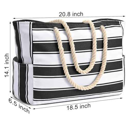 Beach Bags for Women Large Waterproof Beach Tote Bag Zipper Waterproof Sandproof Swim Pool Bag