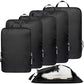 6 Set Ultralight Compression Packing Cubes Packing Organizer for Travel Accessories Luggage Suitcase Backpack (6 Count)