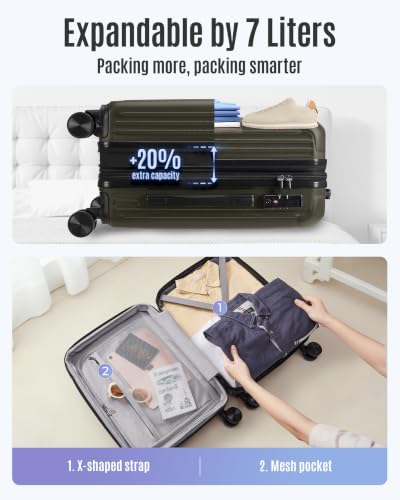 20 Inch Carry On Luggage 22x14x9 Airline Approved
