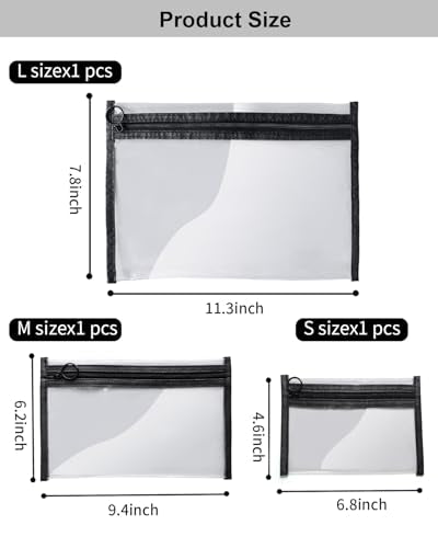 Clear Makeup Bags (3 Count)
