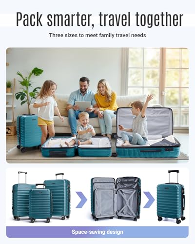 Luggage Sets 3 Pcs Suitcase with Wheels (3 Count)