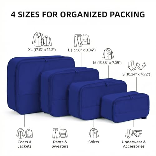 4 Piece Compression Packing Cubes for 3 (4 Count)