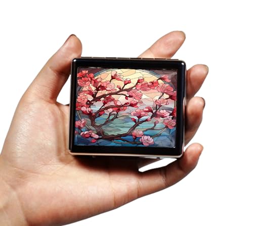 Silver Vintage Pill Box 7 Day Metal Pill Box with Mirror and 8 Compartments Cute Travel Pill Organizer for Purse (8 Count)