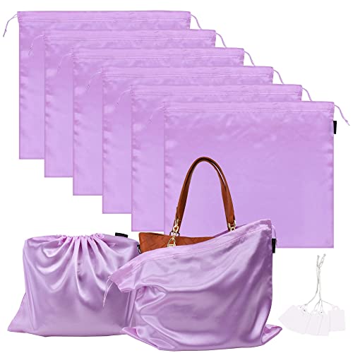 6 Pack Dust Bags for Handbags Silk Dust Cover Bag for Handbags Purses Shoes Boots (6 Count)