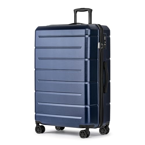 Large Suitcases with Wheels Hardshell 28 Inch Luggage TSA Approved Big Checked Luggage Durable Travel Rolling Suitcase for Women Men Navy