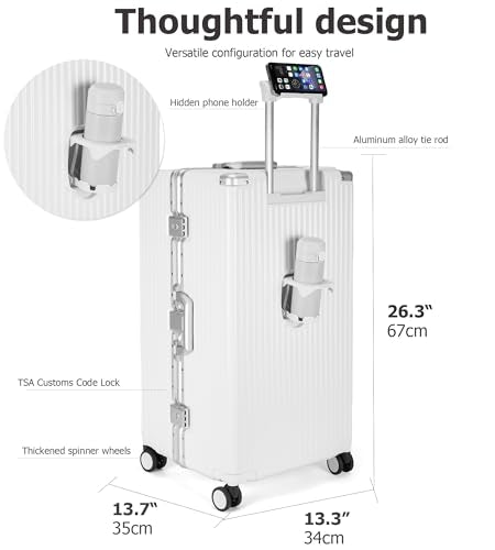Super Large Aluminum Frame Checked Zipperless Luggage