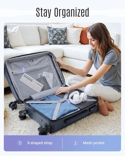 Luggage Sets 3 Pcs Suitcase with Wheels (3 Count)