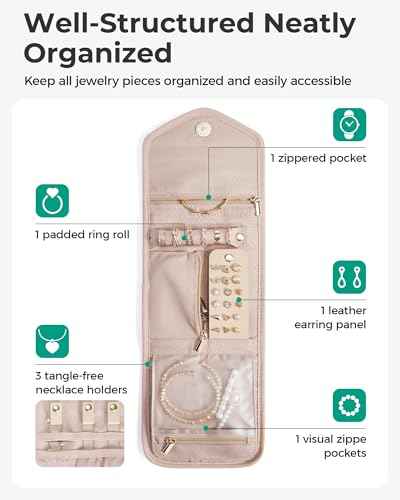 Travel Jewelry Organizer Case E Initial Jewelry Roll