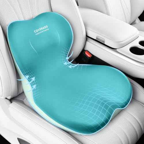 Car Seat Cushion and Lumbar Support Pillow One Piece