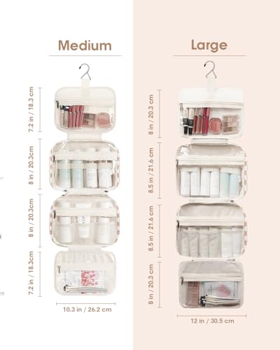 Travel Toiletry Bag for Women Large Hanging Makeup Bag Organizer Toiletries Bag for Full Size Essentials Accessories Cosmetics