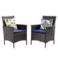 Wicker Patio Dining Chairs Set of 2 with Removable Cushions (2 Count)