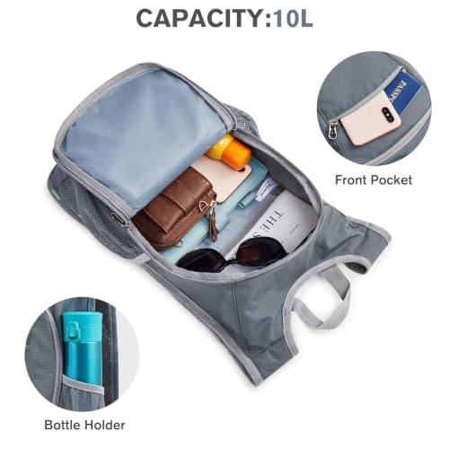 10L 15L Hiking Backpack Lightweight Packable Hiking Daypack Small Travel Outdoor Foldable Shoulder Bag