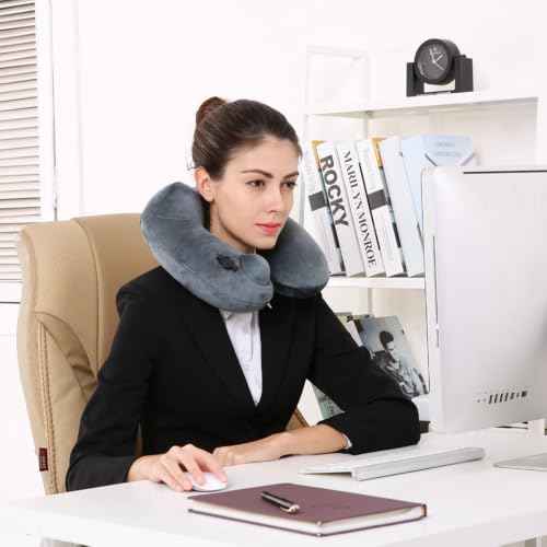 Inflatable Travel Neck & Shoulder Pillow for Airplanes&Long Trips