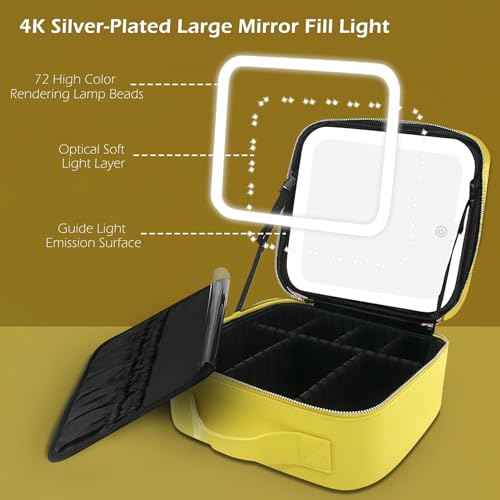 Travel Makeup Bag Cosmetic Bag Makeup Organizer Bag with Lighted Mirror