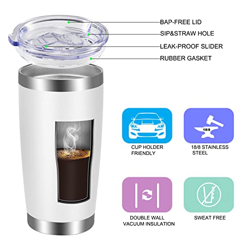 20oz Tumbler with Lid and Straw Stainless Steel Tumbler Cup Vacuum Insulated Double Wall Travel Coffee Mug Powder Coated Coffee Cup