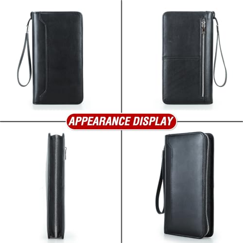 Top Grain Leather Travel Passport Wallet Organizer Case for Families