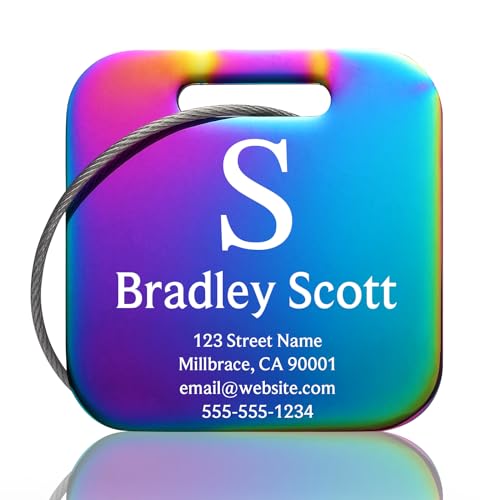 Customizable Stainless Steel Square Luggage Tags