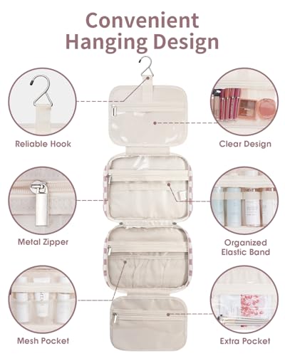 Hanging Toiletry Bag for Women Travel Makeup Bag Organizer Toiletries Bag for Travel Size Essentials Accessories Cosmetics