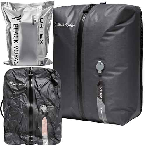 Black Voyage Reusable Vacuum Compression Travel Bag for Carry