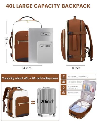 40L Travel Backpack for Women & Men