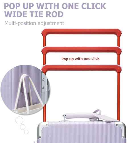 Aluminum Frame Wide Handle PC Carry On Luggage