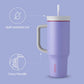 Owala Stainless Steel Triple Layer Insulated Travel Tumbler with Spill Resistant Lid, Straw, and Carry Handle, BPA Free, 40 oz, Light Purple (Whimsical Daydream) - Roamly